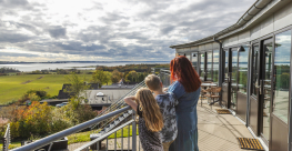 Udsigt fra værelserne på Danhostel Rønde